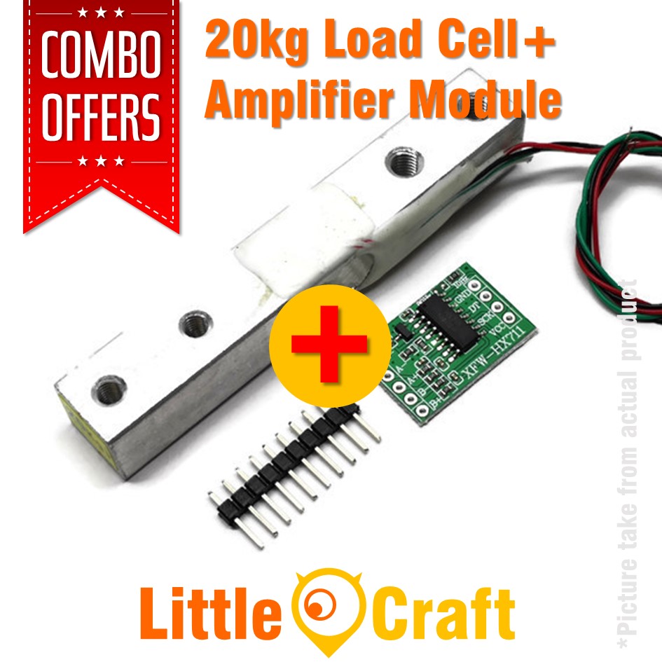 20kg Load Cell + Amplifier HX711 Module Combo